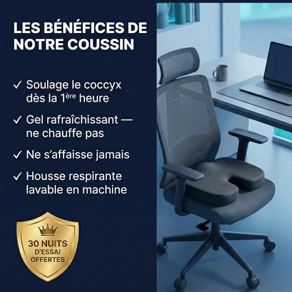 coussin coccyx gel mémoire de forme détail softsleep