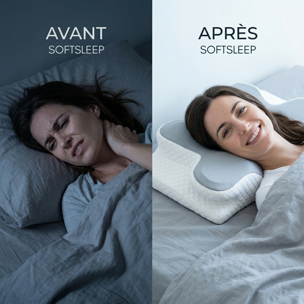 oreiller mémoire de forme cervical détail matière softsleep