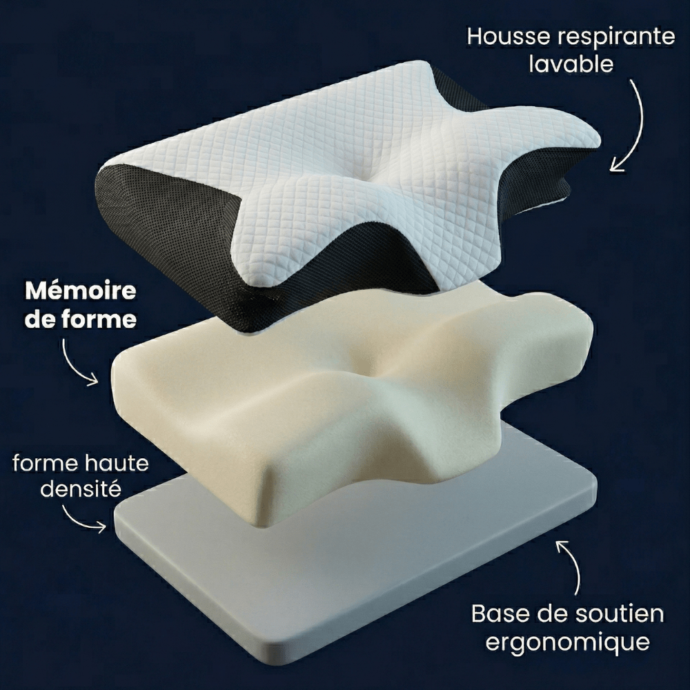 oreiller cervical ergonomique profil soutien nuque softsleep
